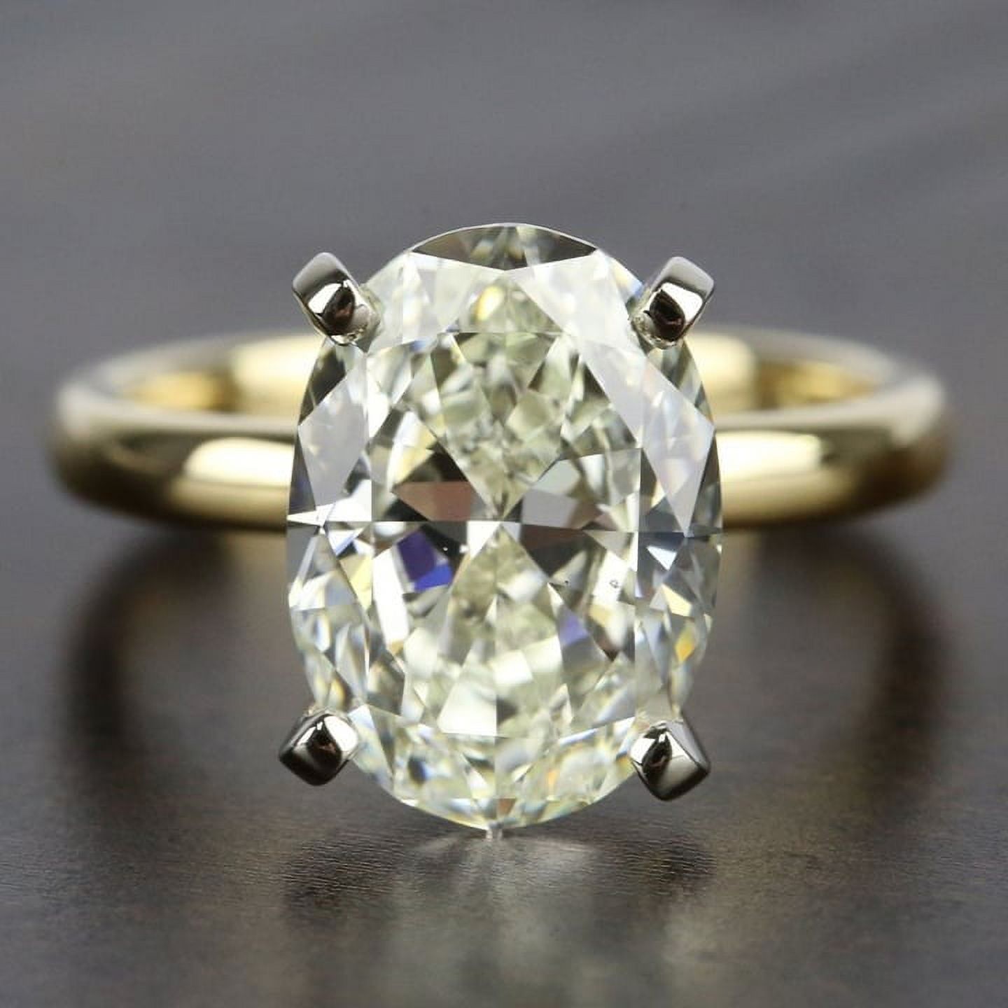 1.00 Carat Oval Cut Natural Diamond Solitaire (F-G/VS1) Beautiful Engagement Ring for Women Solid 14K Yellow Gold Size 7